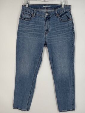Old Navy Womens Size 10 Boyfriend Jeans Light Blue Mid Rise Five Pocket Cropped